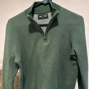 Bonobos Forest Green Zip-Up Sweater